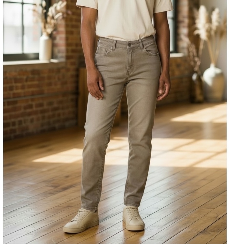 DL1961 Russell Slim Straight Mens Khaki‎ Tan DL Performance Pants 34x32